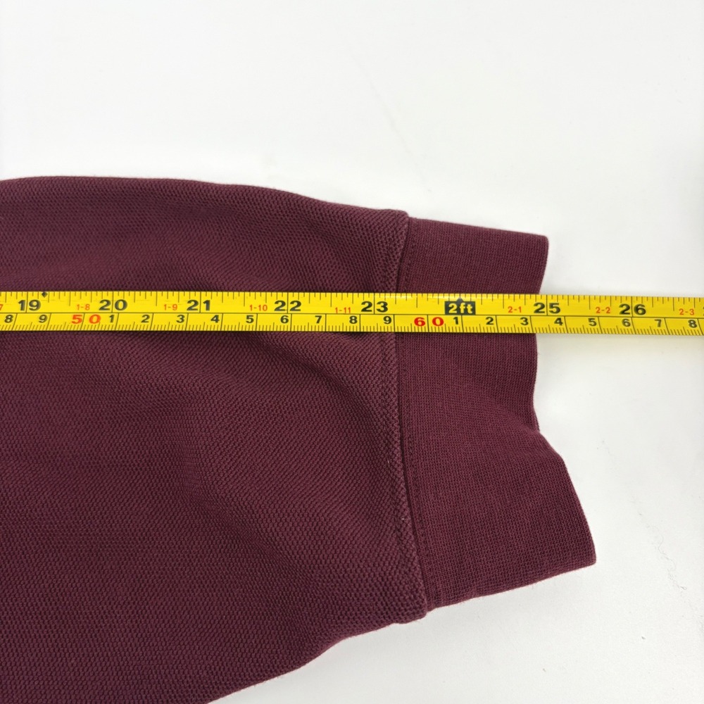 LL Bean Mens Long Sleeve‎ Polo Shirt Burgundy Cotton Size XL TALL - Picture 7 of 7